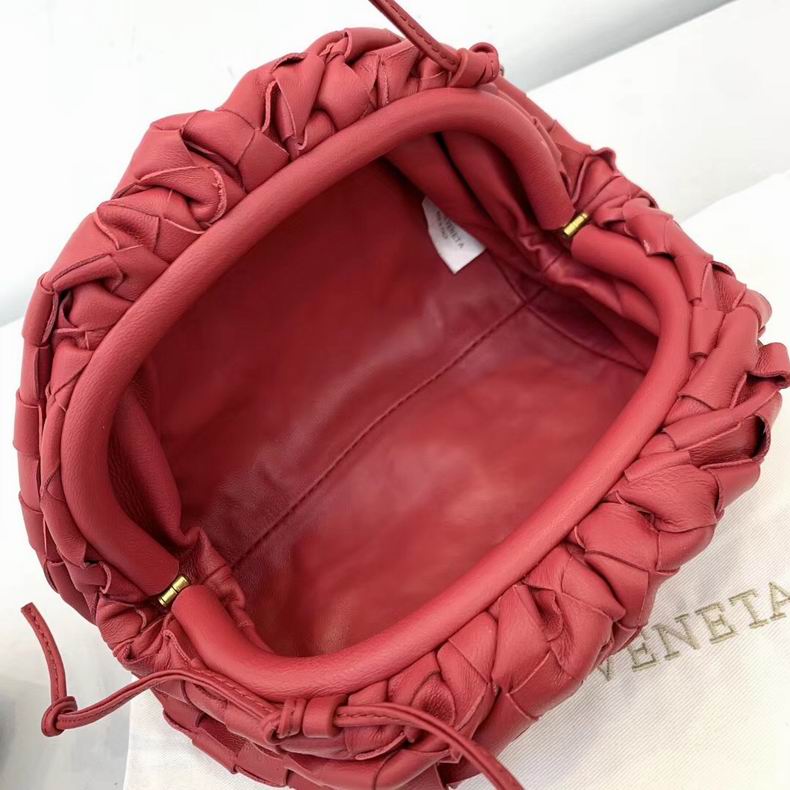 BOTTEGA VENETA Red Lambskin Mini Pouch