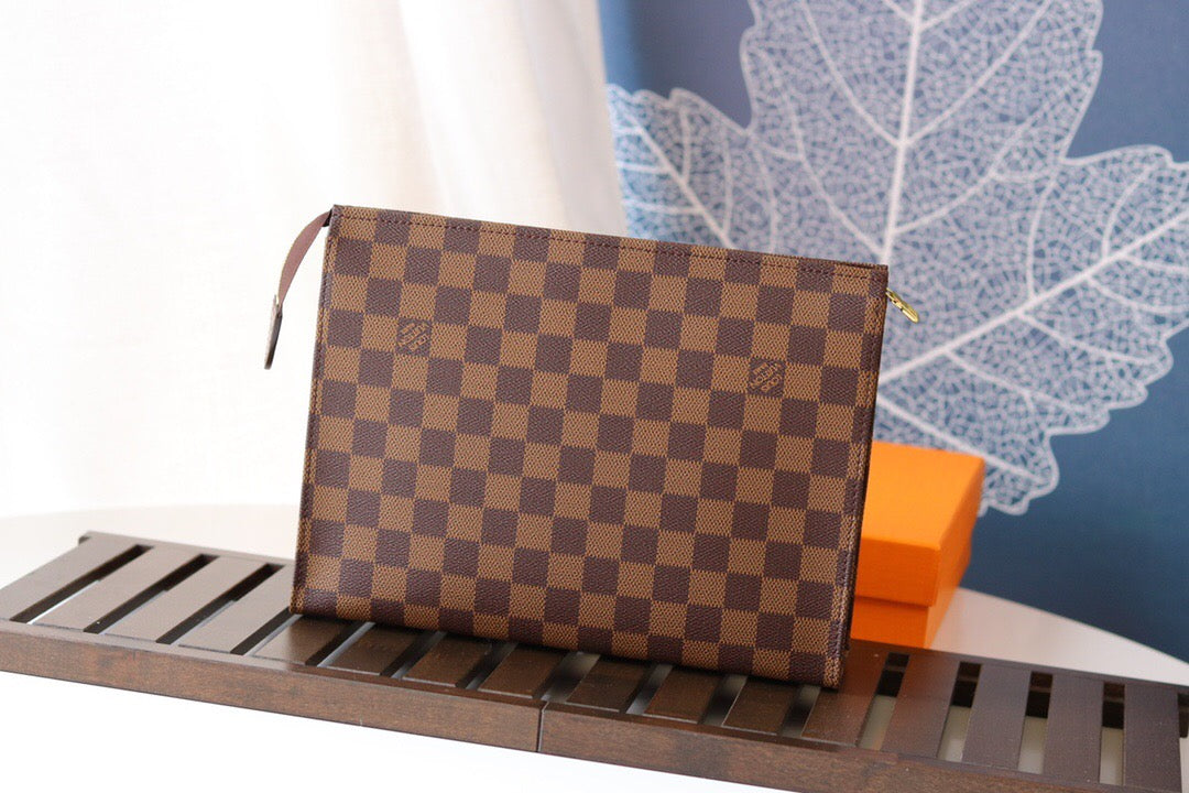 LV Damier Ebene Poche Toilette 26 Pouch