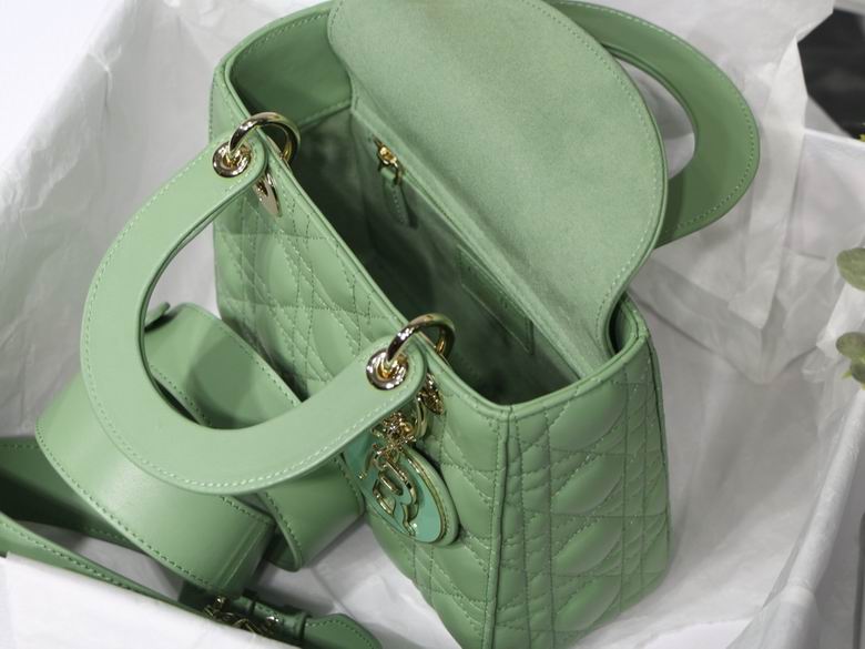 Dior Small Lady D in Green Lambskin Gold Hardware