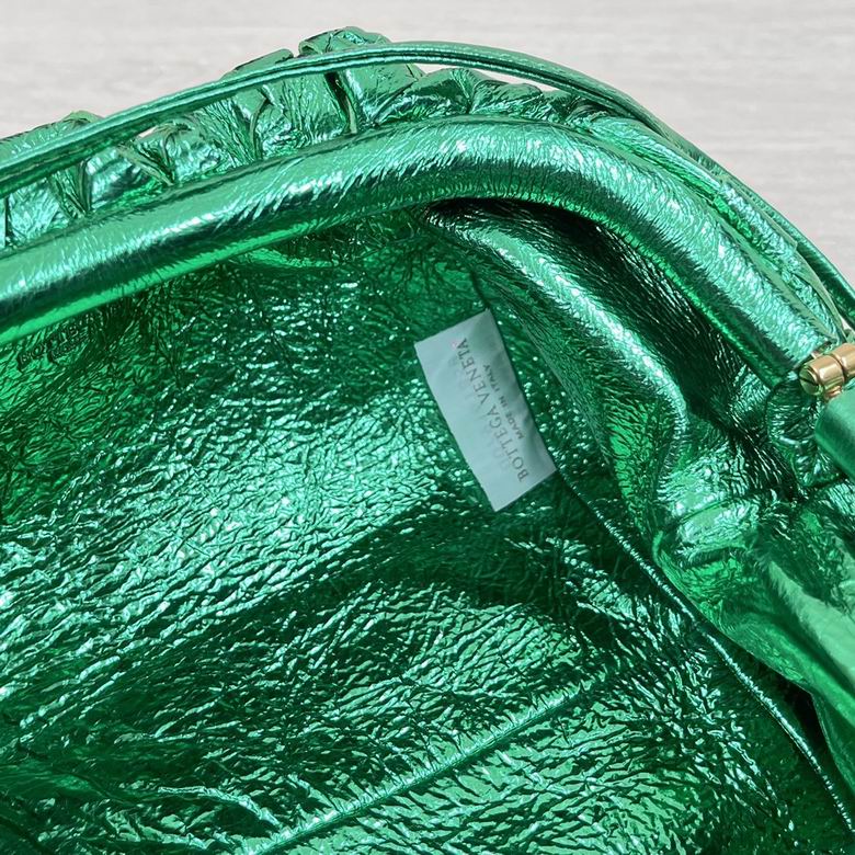 Bottega Veneta Metallic Green Mini Pouch Clutch