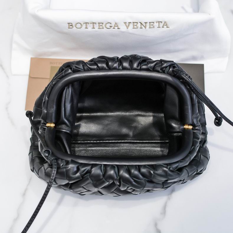BOTTEGA VENETA Black Lambskin Mini Pouch
