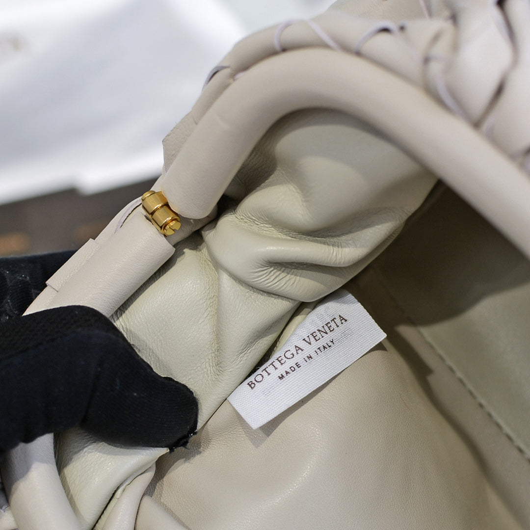 BOTTEGA VENETA Off White Lambskin Mini Pouch