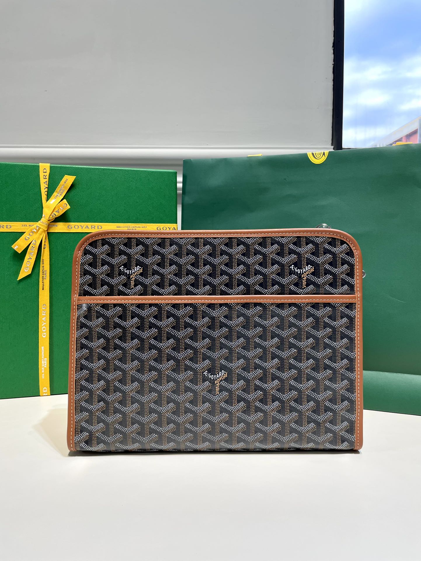 Goyard Jouvence Toiletry Bag "MM Black/Brown"