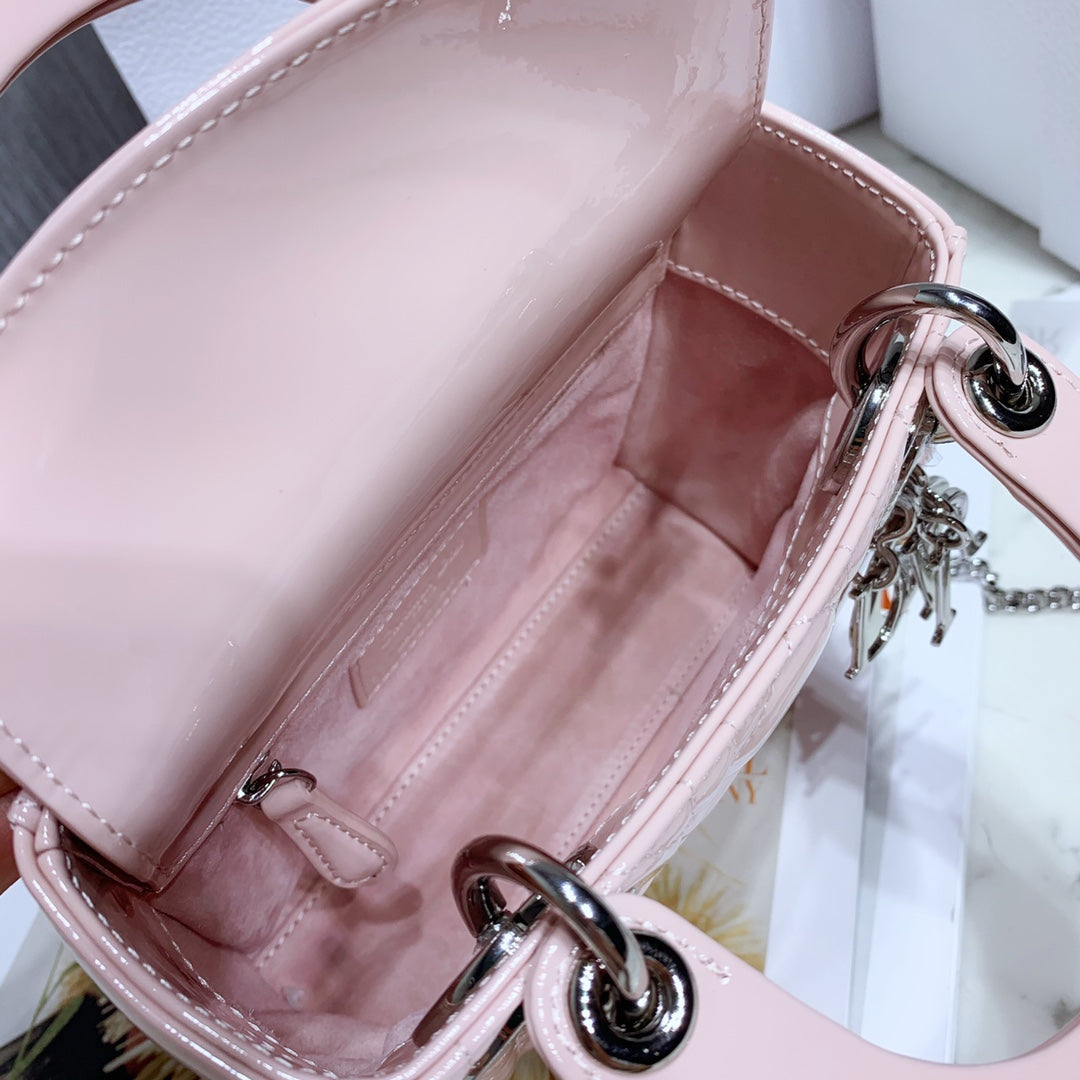 Dior Medium Lady D in Patent Cannage Calfskin