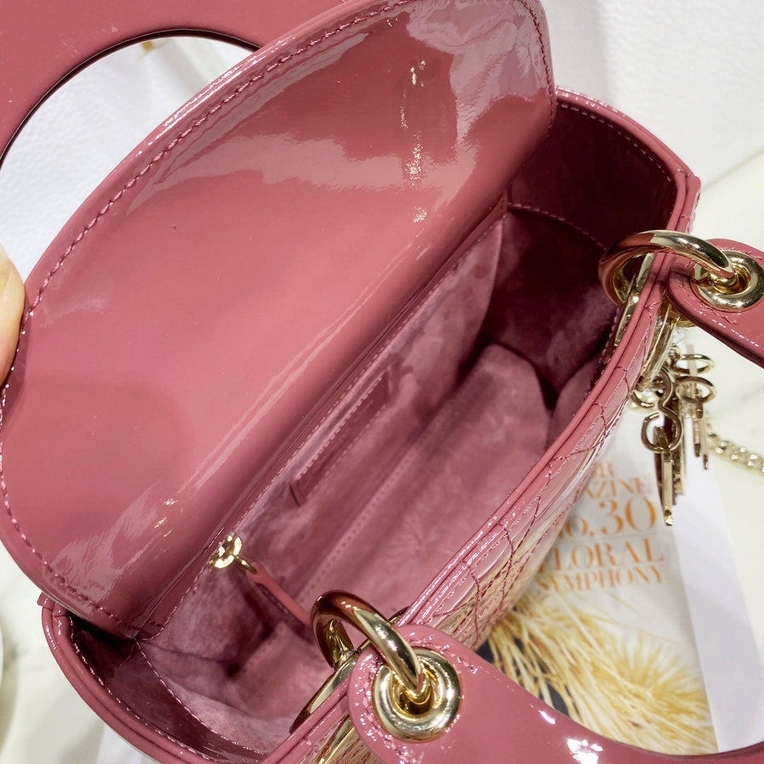 Dior Medium Lady D in Patent Cannage Calfskin