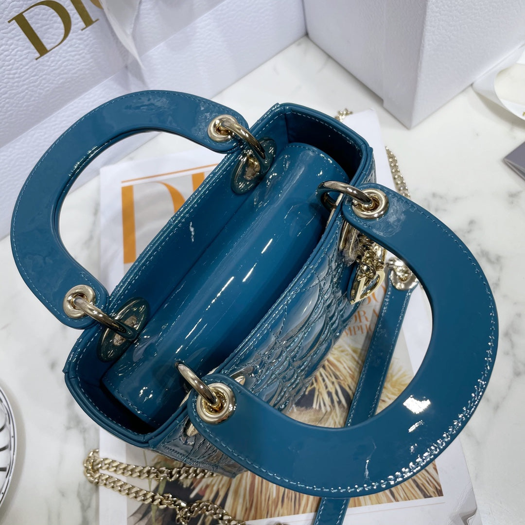 Dior Medium Lady D in Patent Cannage Calfskin