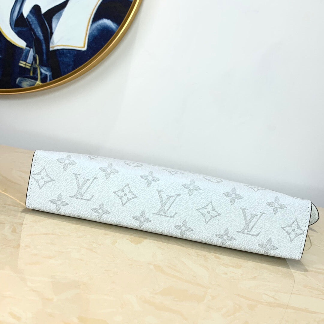 LV Pochette Voyage Monogram Eclipse White