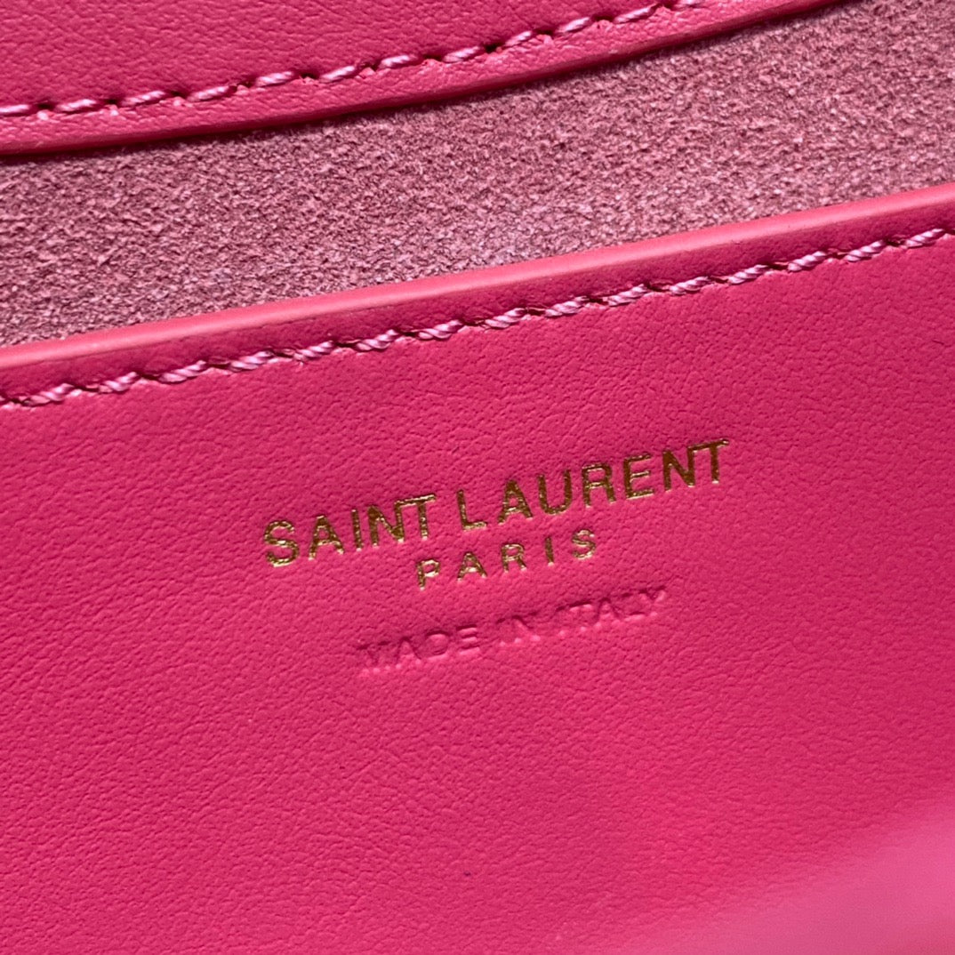 YSL Le 5 À 7 Hobo Bag In Natural Smooth Leather Pink