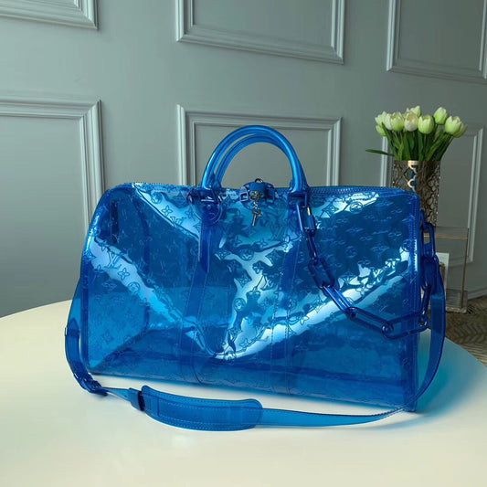 Louis Vuitton Vintage - RGB Keepall Bandouliere 50 - Blue - Plastic and PVC