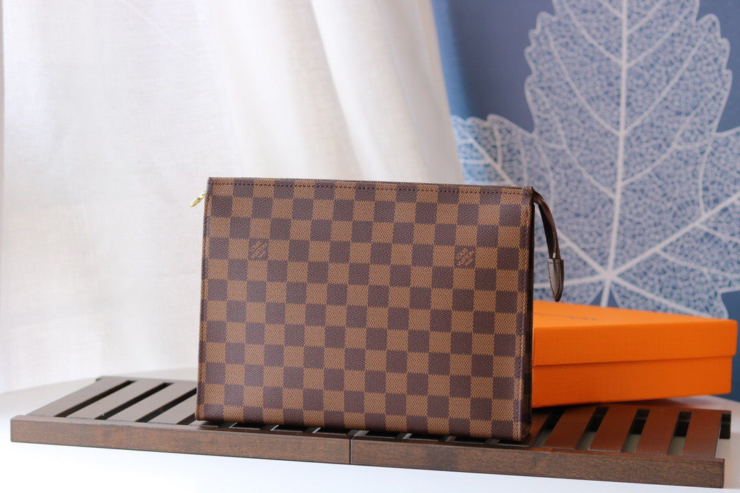 LV Damier Ebene Poche Toilette 26 Pouch
