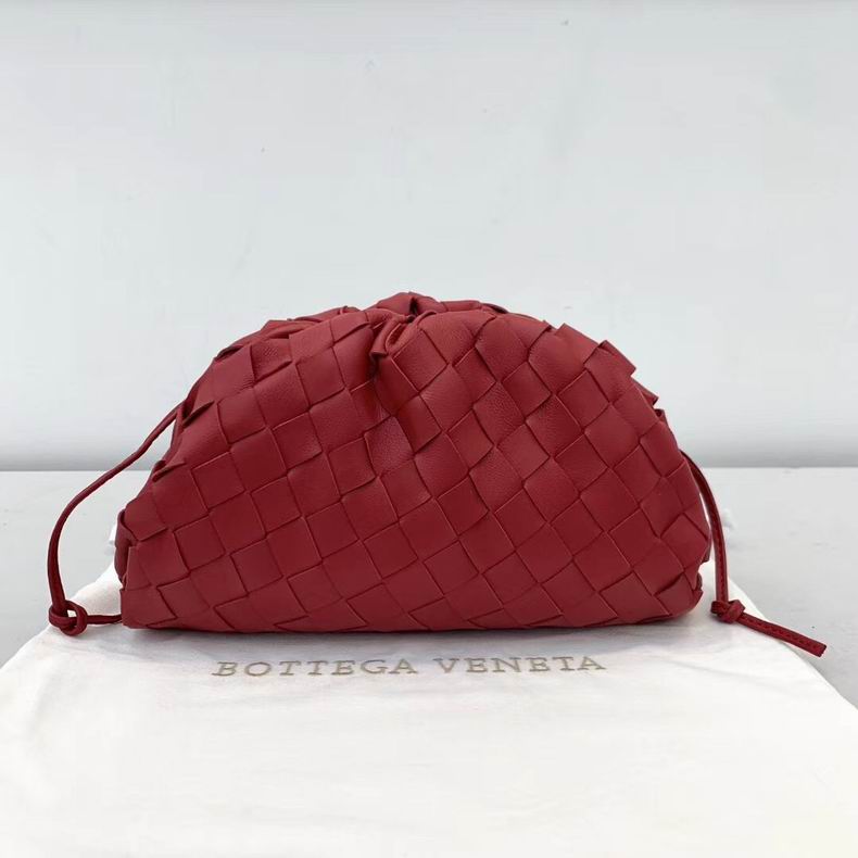BOTTEGA VENETA Red Lambskin Mini Pouch
