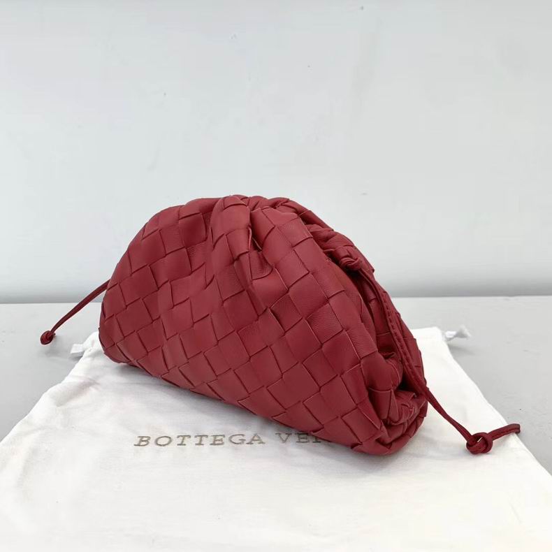 BOTTEGA VENETA Red Lambskin Mini Pouch
