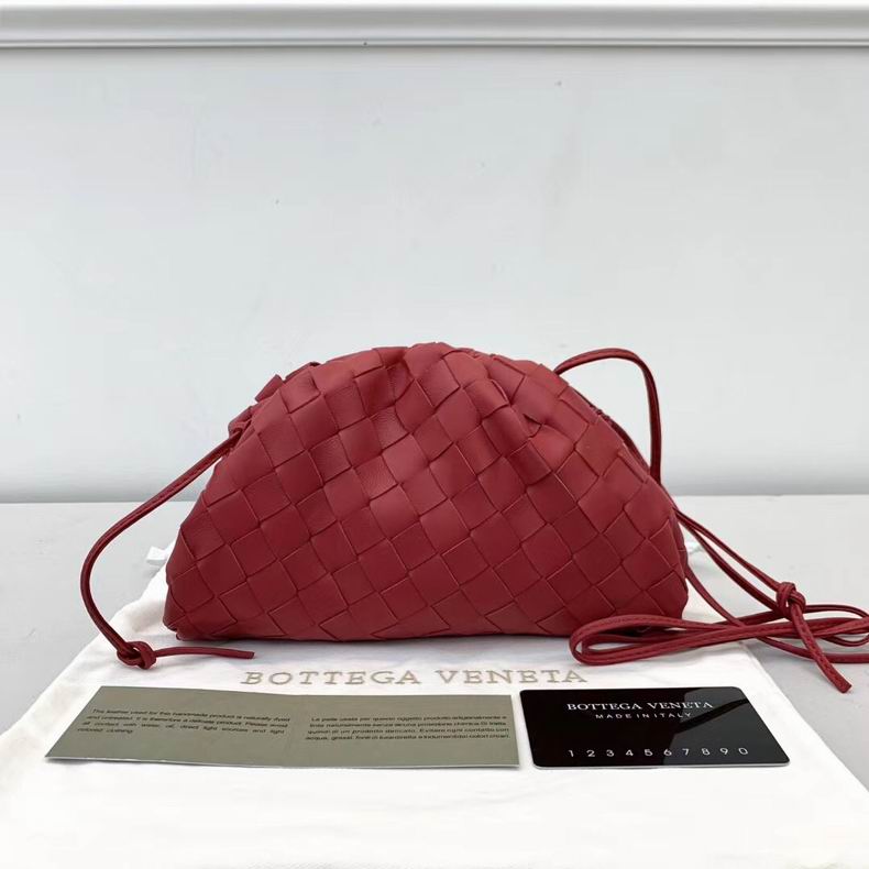 BOTTEGA VENETA Red Lambskin Mini Pouch