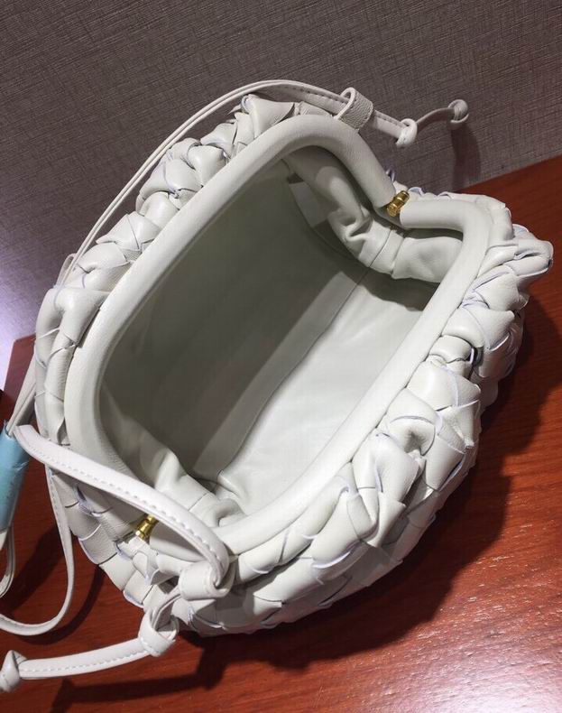 BOTTEGA VENETA White Lambskin Mini Pouch