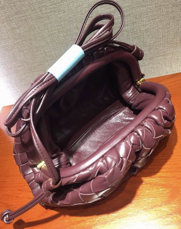 BOTTEGA VENETA Maroon Lambskin Mini Pouch