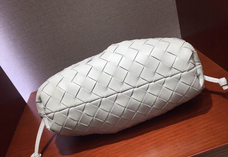 BOTTEGA VENETA White Lambskin Mini Pouch