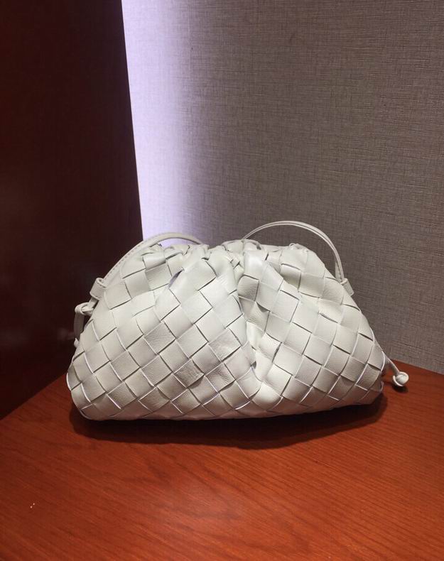 BOTTEGA VENETA White Lambskin Mini Pouch