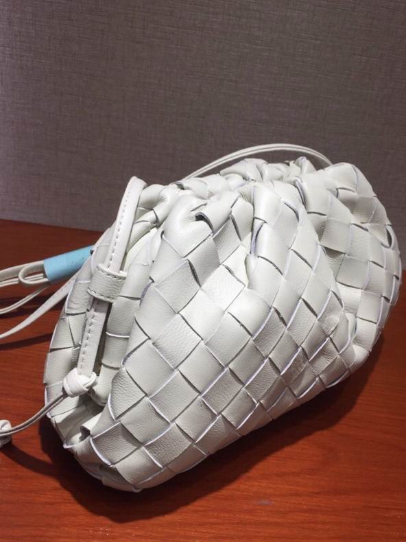 BOTTEGA VENETA White Lambskin Mini Pouch