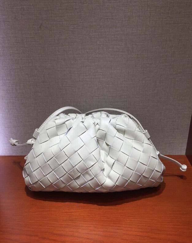 BOTTEGA VENETA White Lambskin Mini Pouch