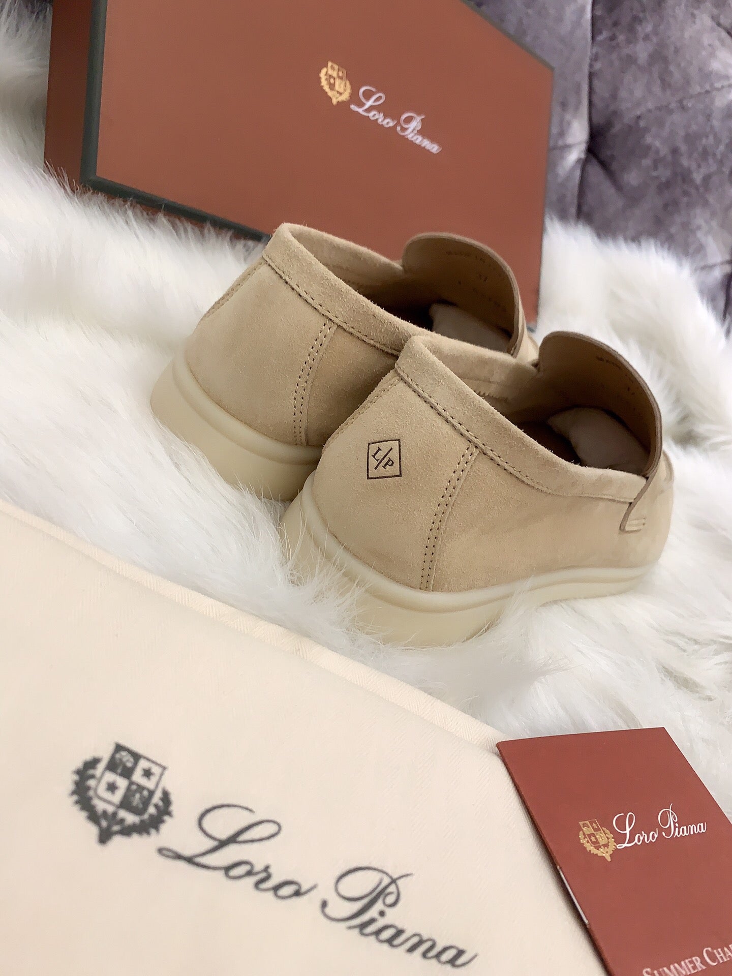 Loro Piana Summer Charms Walk Loafers in Beige