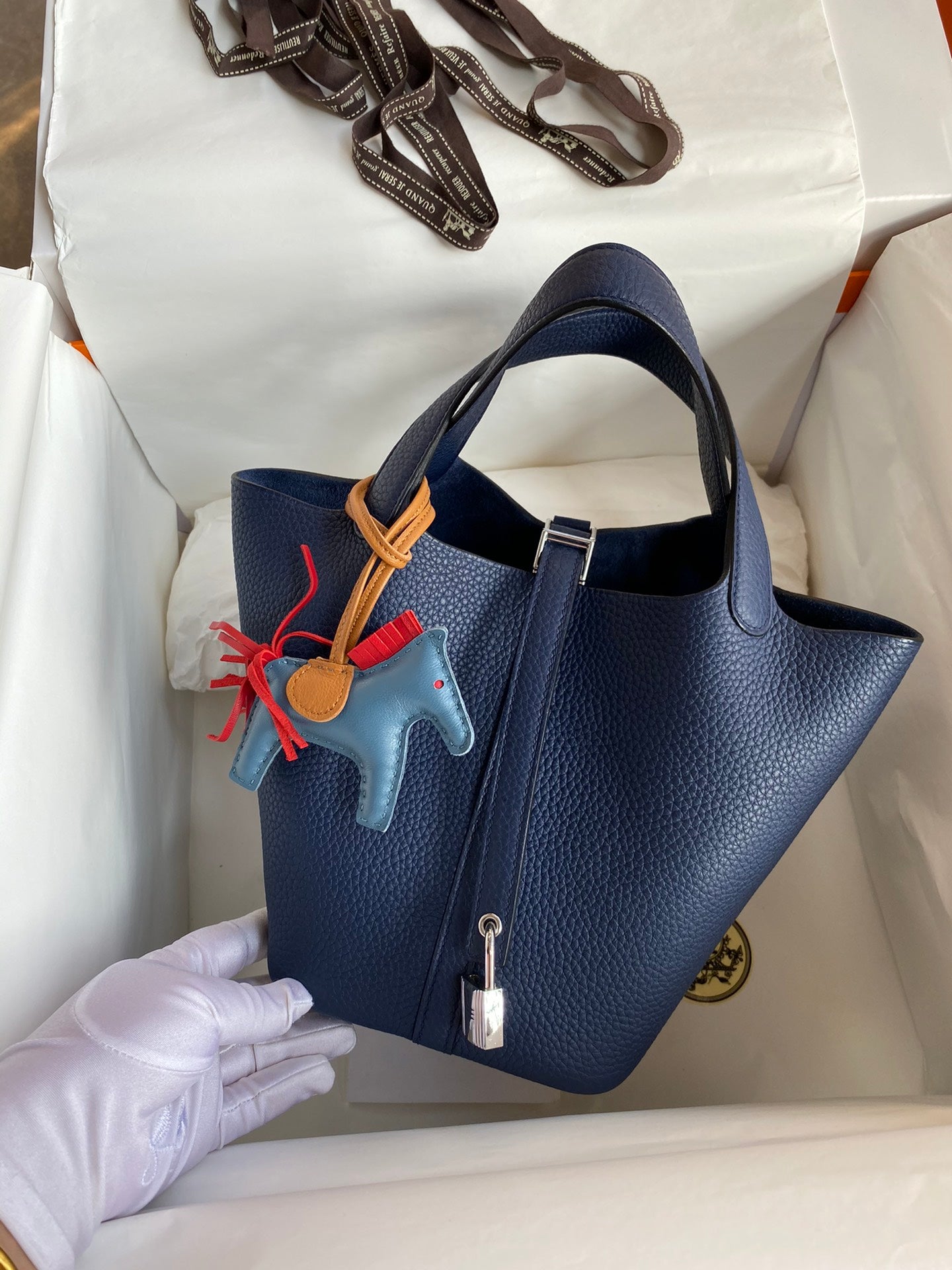 Hermès Picotin 18cm Navy Blue Gold hardware