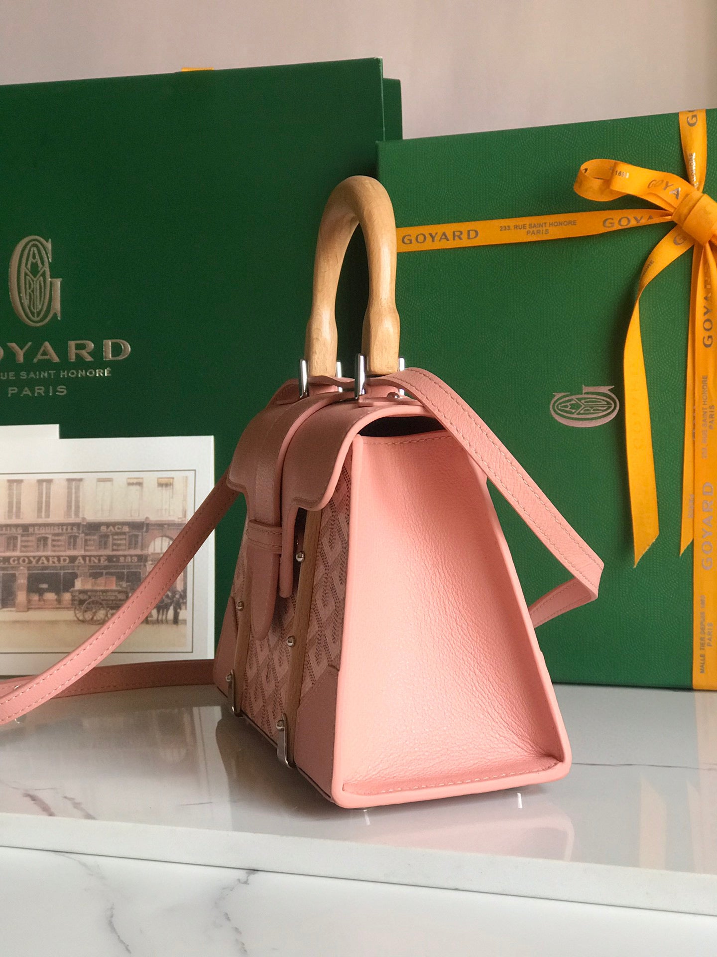 Goyard Saigon Pink Mini  Bag Structured