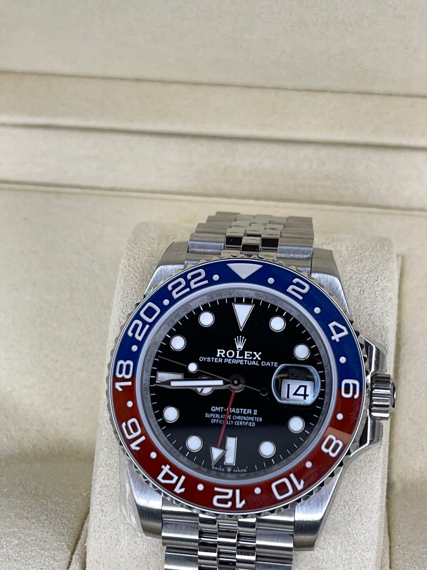 Rolex GMT-Master II 126710 BLNR Red/Blue Ceramic 904L Steel Best Edition on Oyster Bracelet