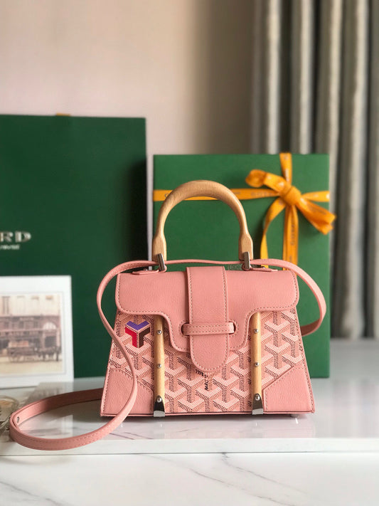 Goyard Saigon Pink Mini  Bag Structured