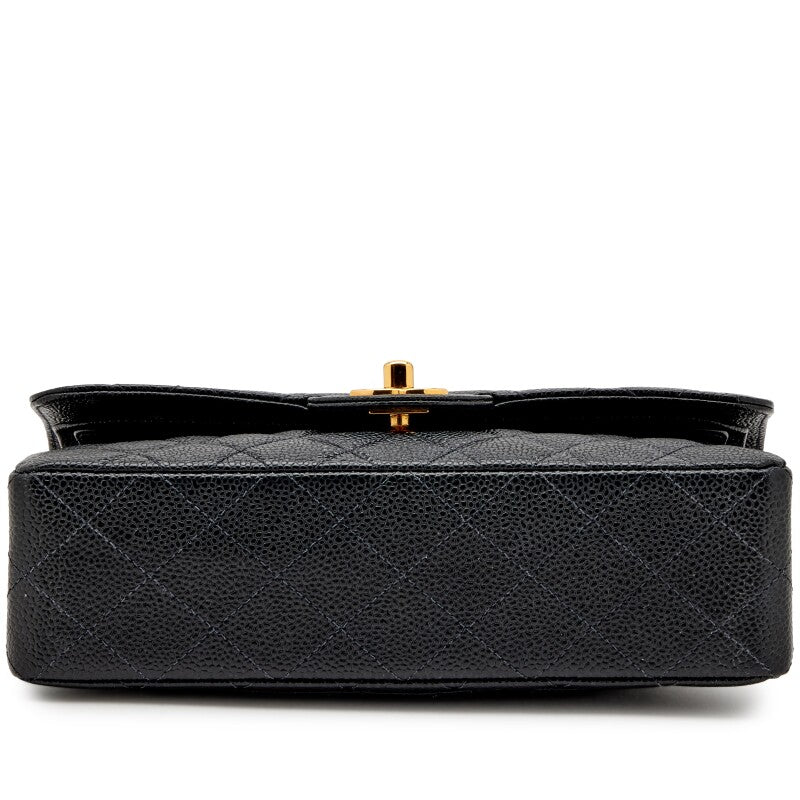 Chanel Small Classic Double Flap Bag Black Quilted Caviar gold Hardware
