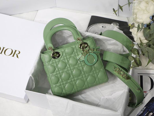 Dior Small Lady D in Green Lambskin Gold Hardware