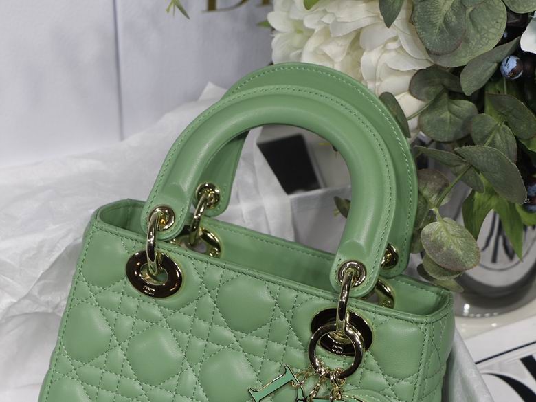 Dior Small Lady D in Green Lambskin Gold Hardware