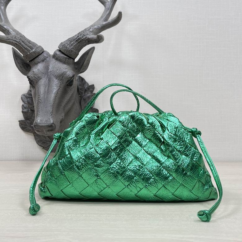 Bottega Veneta Metallic Green Mini Pouch Clutch