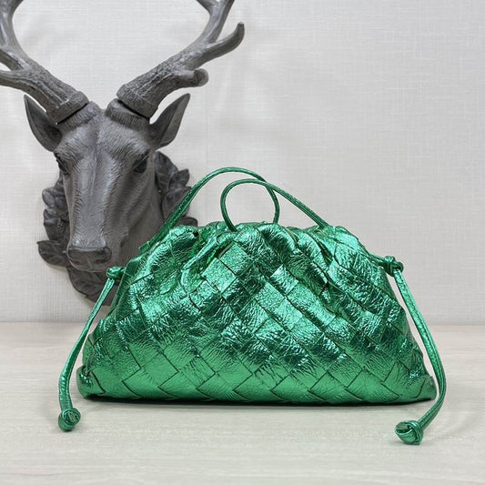 Bottega Veneta Metallic Green Mini Pouch Clutch