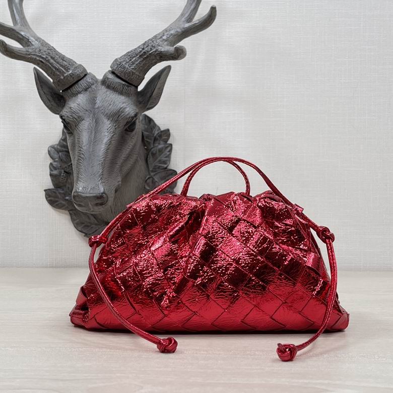 Bottega Veneta Metallic Red Mini Pouch Clutch