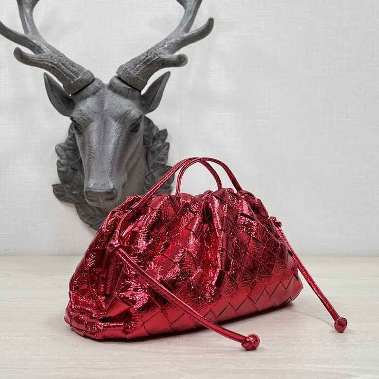 Bottega Veneta Metallic Red Mini Pouch Clutch
