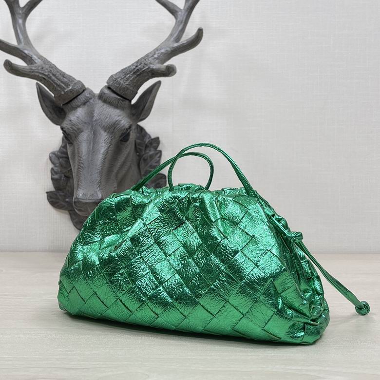 Bottega Veneta Metallic Green Mini Pouch Clutch