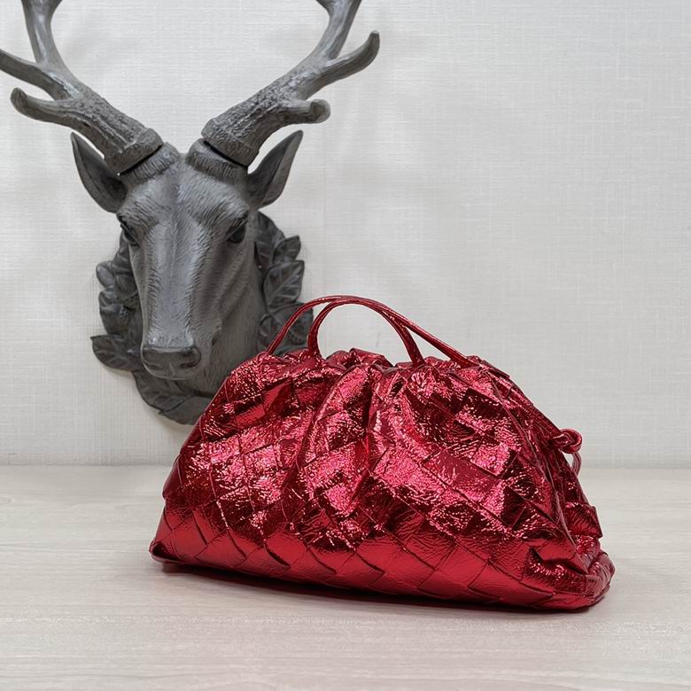 Bottega Veneta Metallic Red Mini Pouch Clutch