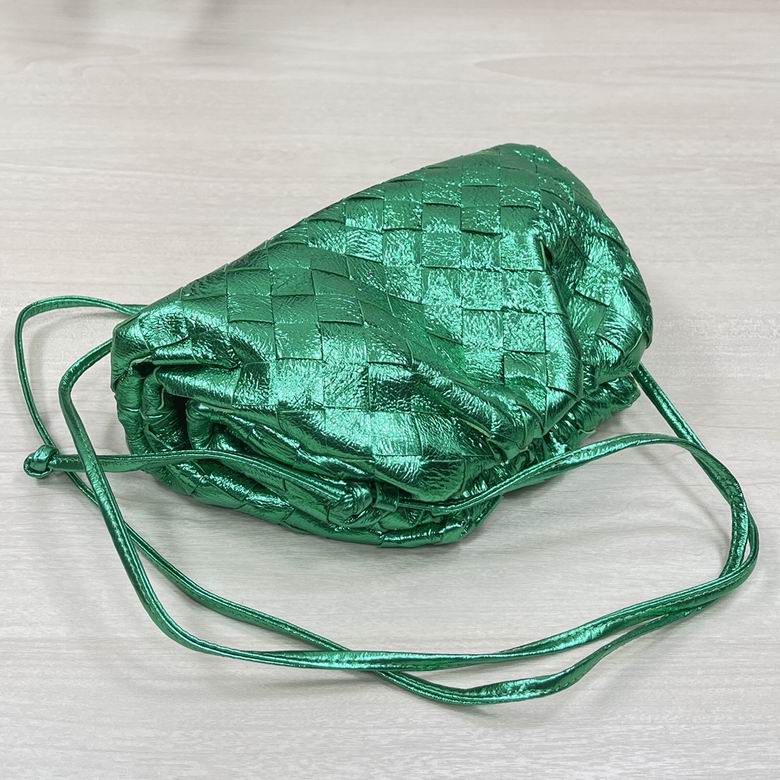 Bottega Veneta Metallic Green Mini Pouch Clutch