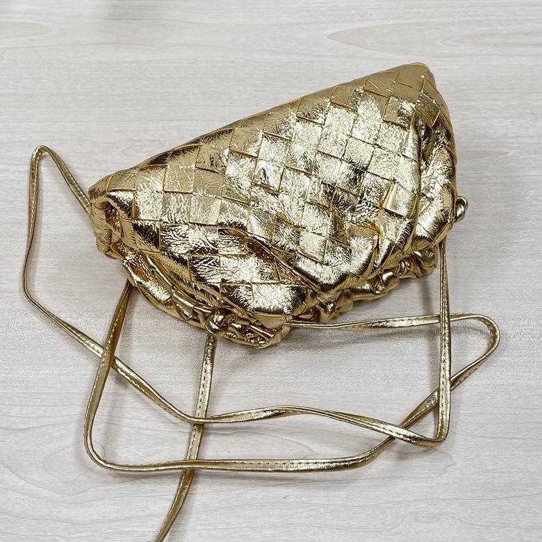 Bottega Veneta Metallic Gold Mini Pouch Clutch Visit