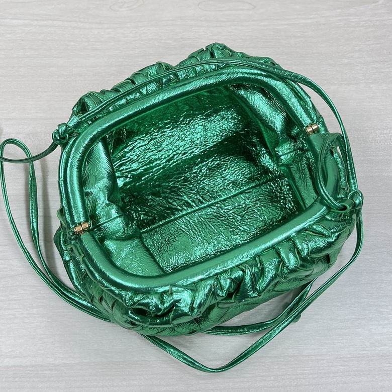 Bottega Veneta Metallic Green Mini Pouch Clutch