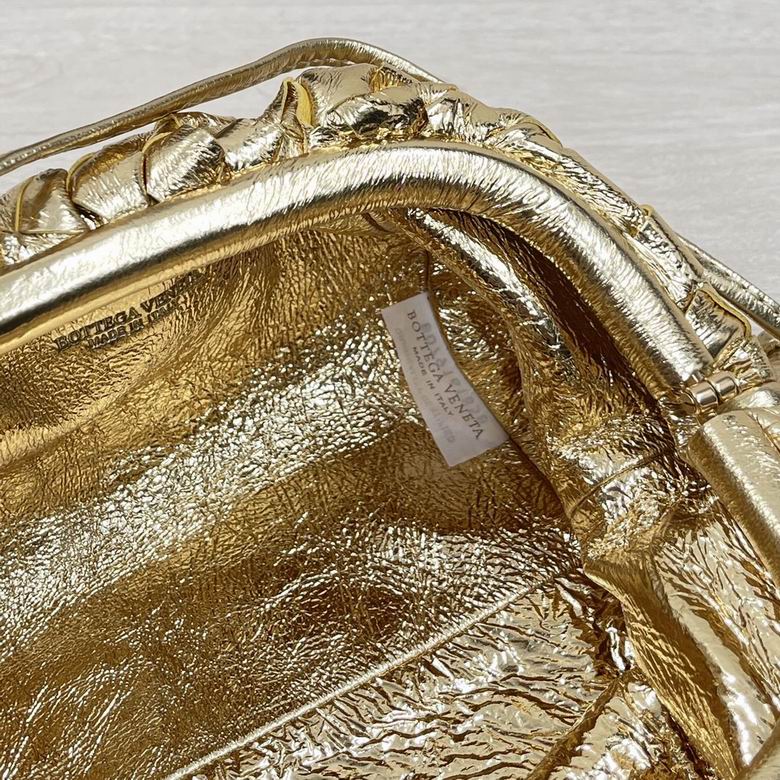 Bottega Veneta Metallic Gold Mini Pouch Clutch Visit
