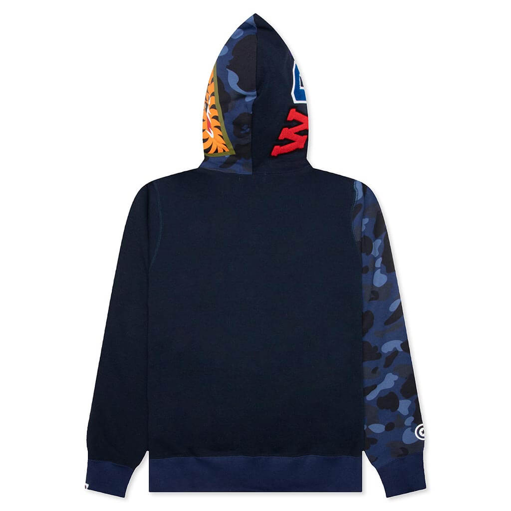 A BATHING APE COLOR CAMO SHARK FULL ZIP HOODIE - NAVY