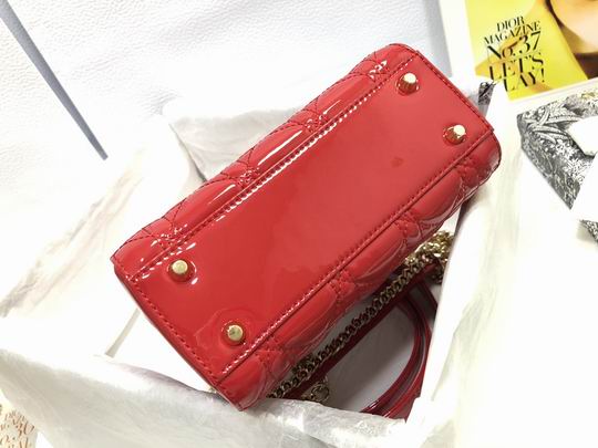 Dior Small Lady D in Red Lambskin Gold Hardware