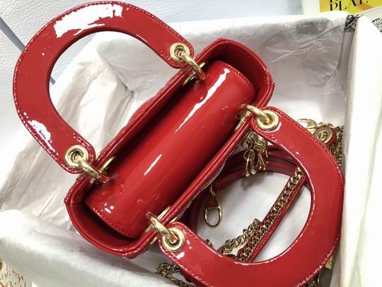 Dior Small Lady D in Red Lambskin Gold Hardware