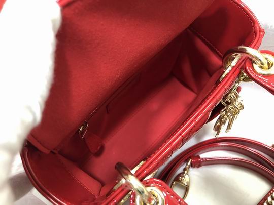 Dior Small Lady D in Red Lambskin Gold Hardware