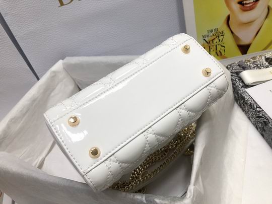 Dior Small Lady D in White Lambskin Gold Hardware