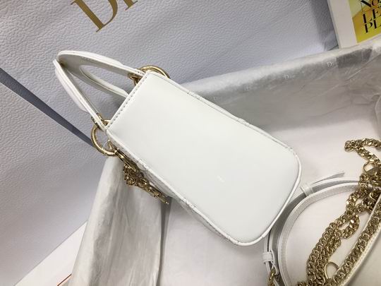 Dior Small Lady D in White Lambskin Gold Hardware