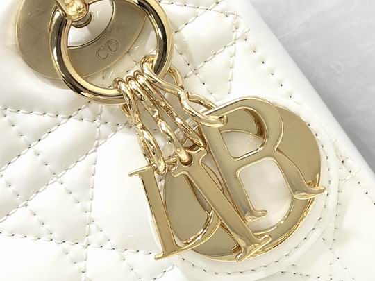 Dior Small Lady D in White Lambskin Gold Hardware