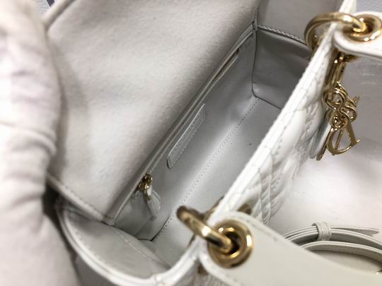 Dior Small Lady D in White Lambskin Gold Hardware