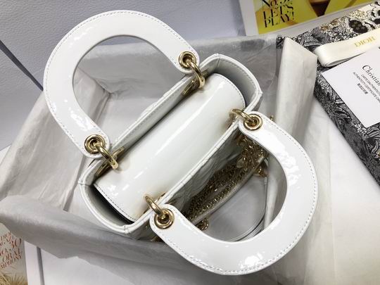 Dior Small Lady D in White Lambskin Gold Hardware